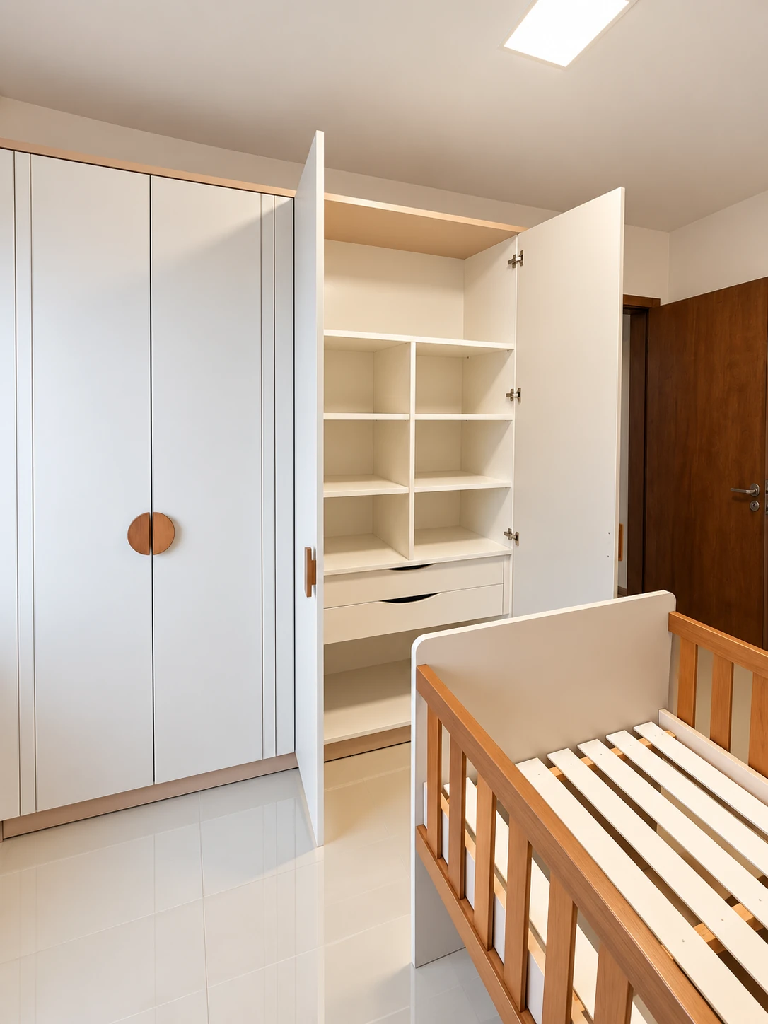 Quarto de bebê planejado — vista 3 — foto fornecida com tratamento visual