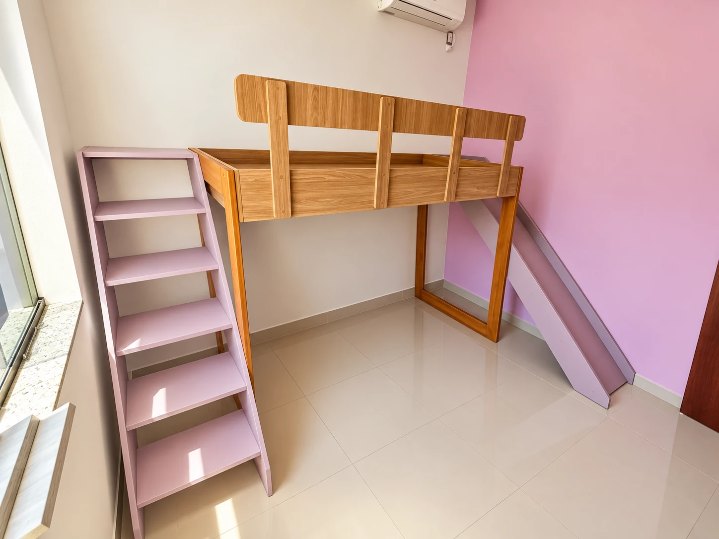 Quarto infantil com escorregador — vista 2 — foto fornecida com tratamento visual