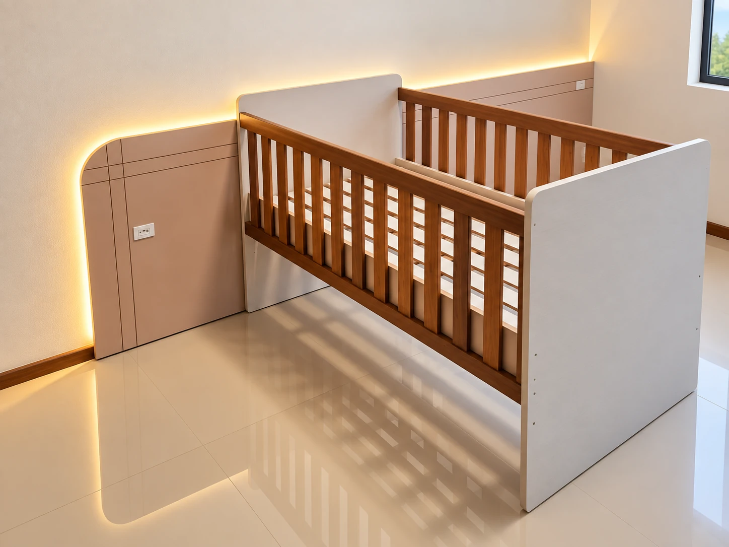 Quarto de bebê planejado — vista 1 — foto fornecida com tratamento visual
